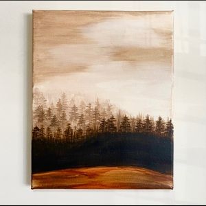 Sepia - Forest landscape acrylic painting